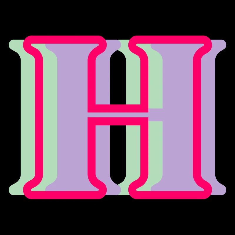 Mehrfarbiger Buchstabe h