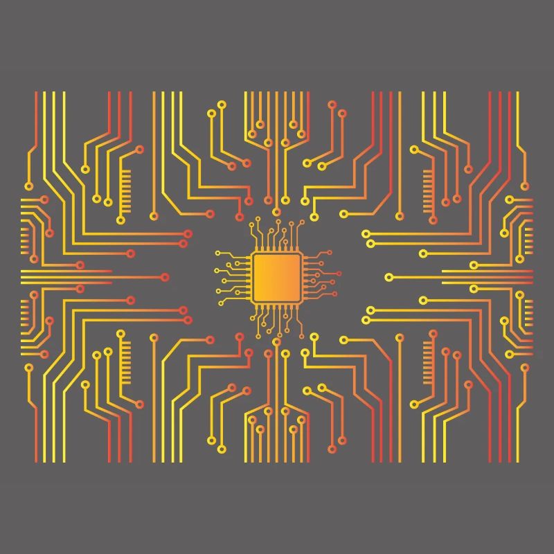 Circuit board core CPU heart pc coder geek