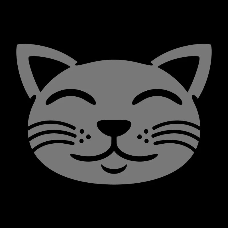Visage de chat gris heureux