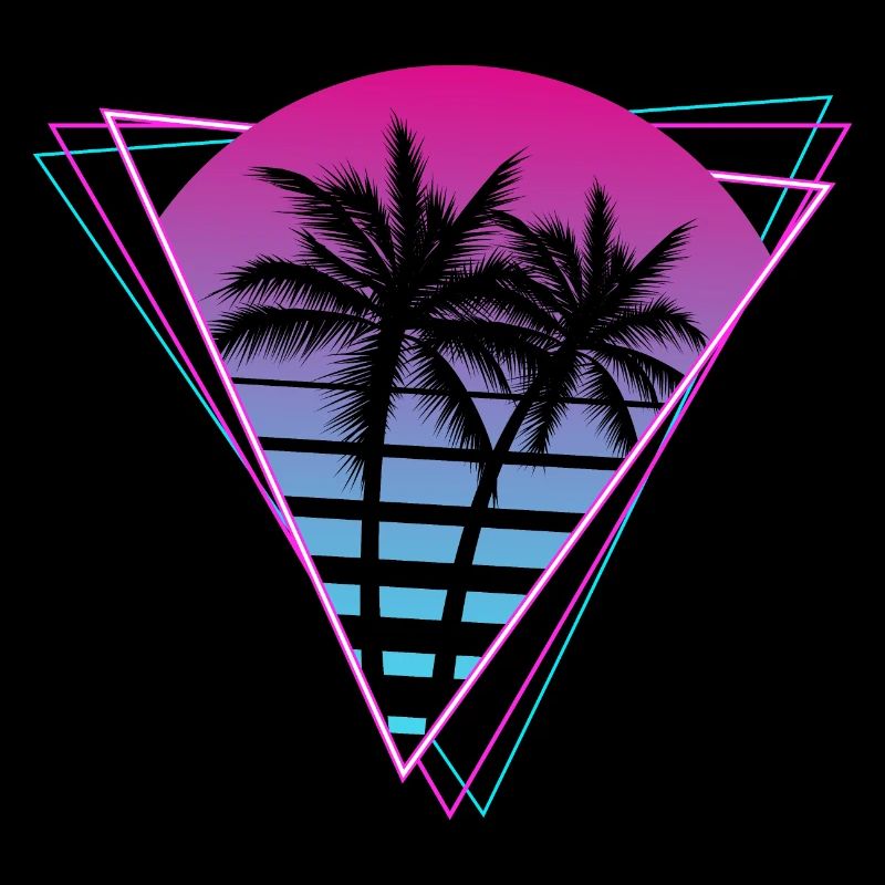 Retro Style Neon Palms 80s 90s