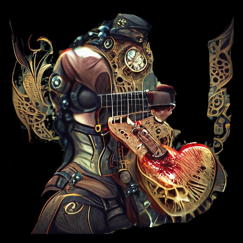 robot guitare steampunk
