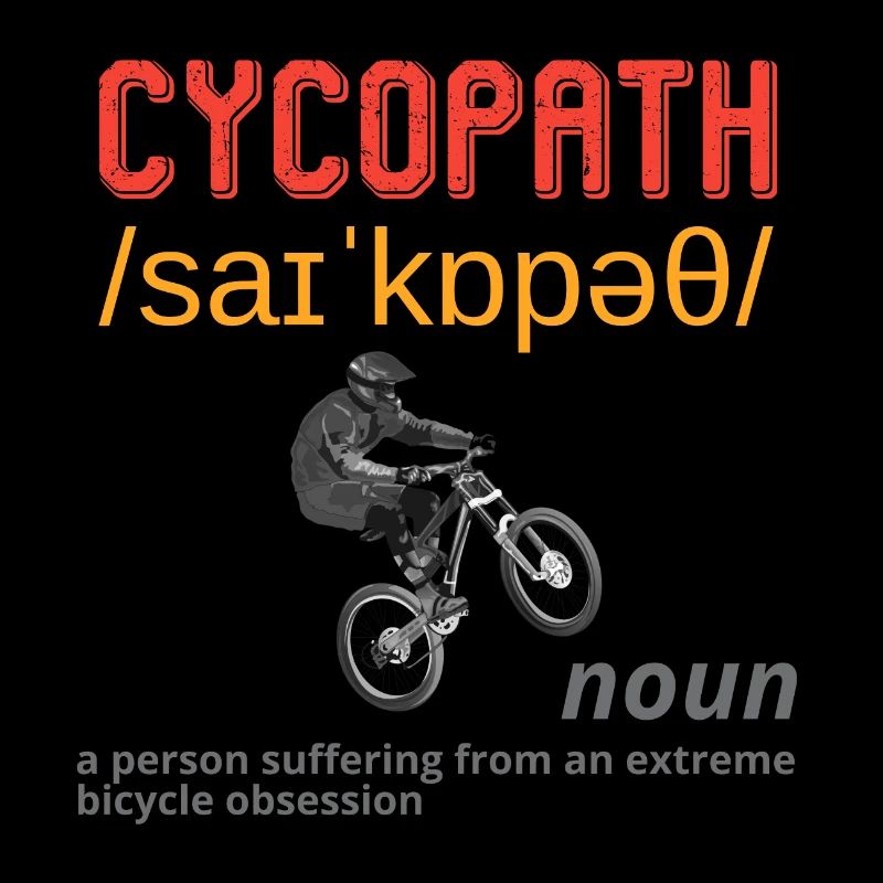 CYCOPATH Colourful Retro Font Man Riding Bicycle