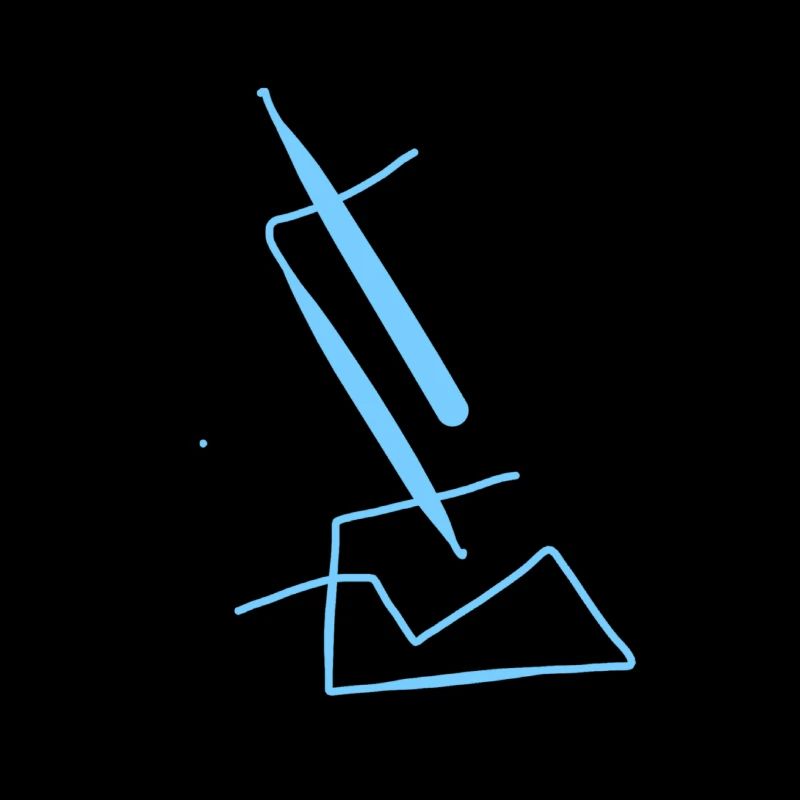 Abstract E on blue T-shirt