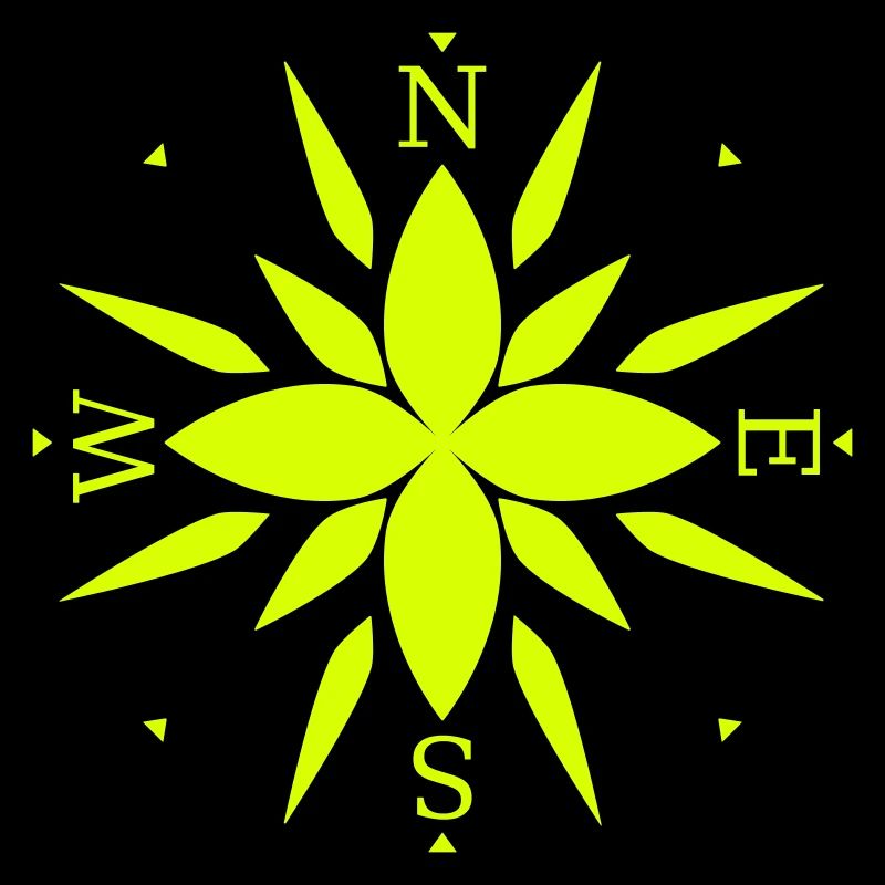 Compass with directions.