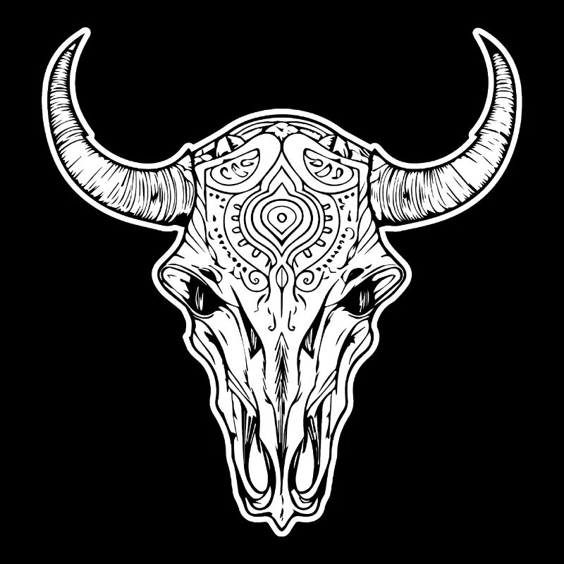 Crâne de vache Boho