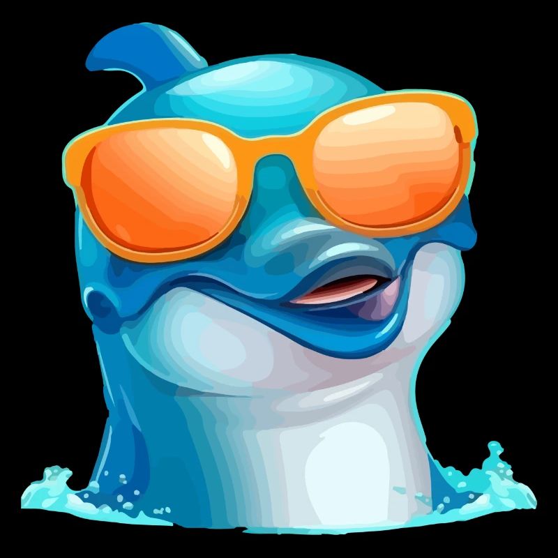 Chas the bespectacled dolphin