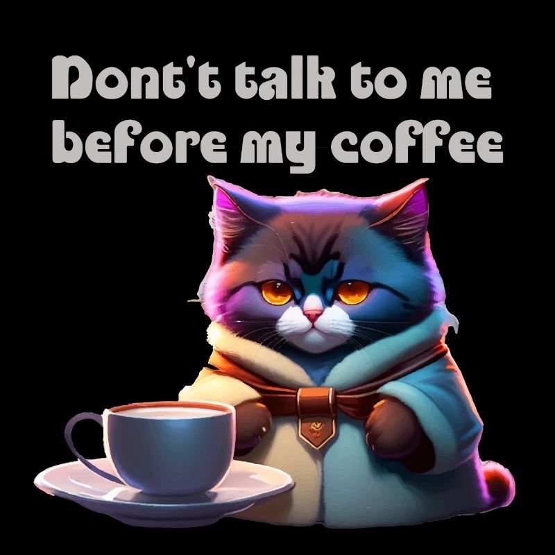 Lustige Katze und Kaffee
