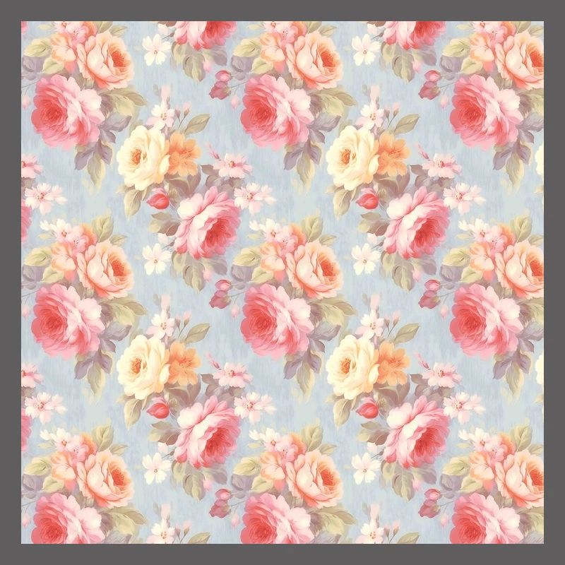 Roses Seamless Pattern Beautiful Elegant Aesthetic