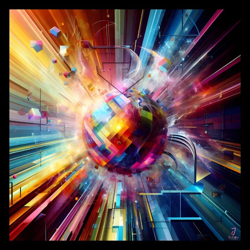 art abstrait explosion boule à facette