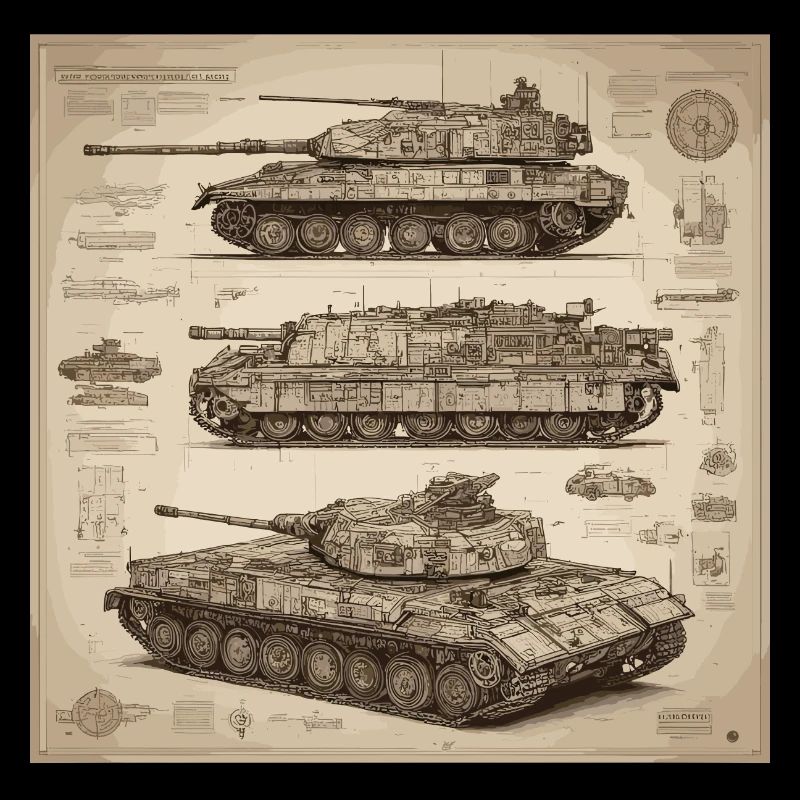Blueprint / Sepia / Vintage / Retro / Robot
