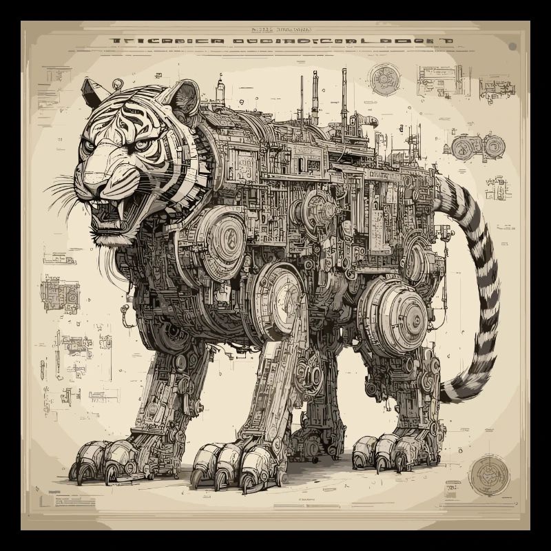Blueprint / Sepia / Vintage / Retro / Robot