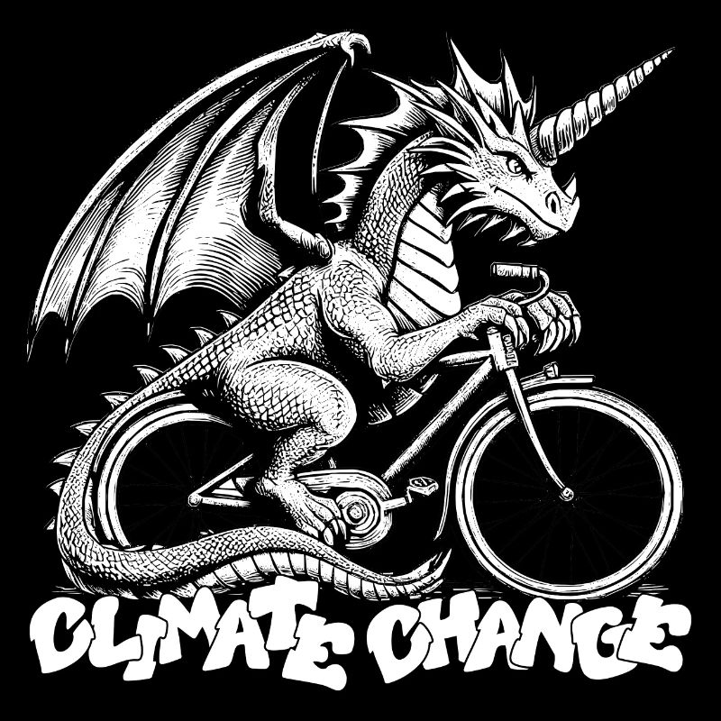 Dragon on bicycle