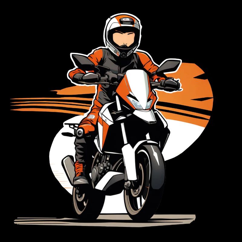 Motorradfahrer orange