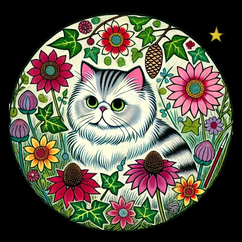 Chat persan en argent