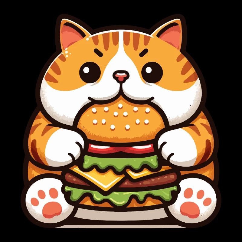 Cat Eats Burger