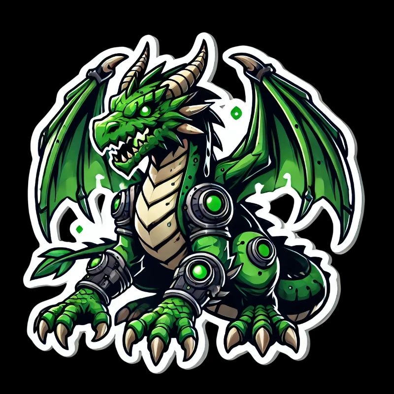 Dragon vert cybernétique