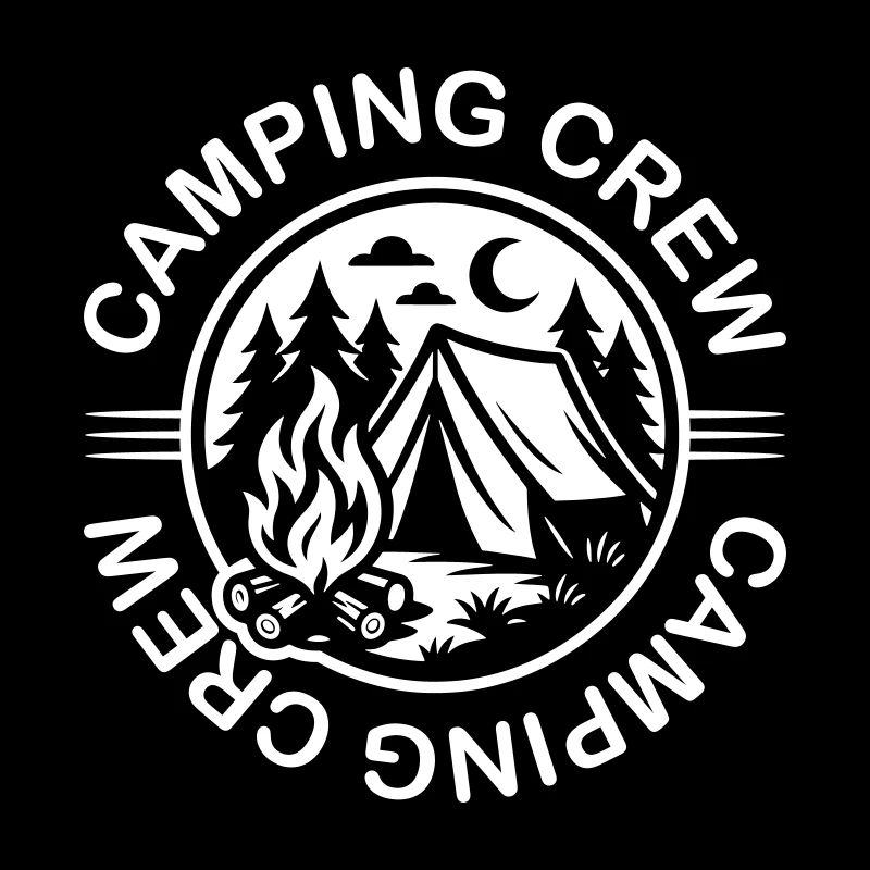 Camping Crew Tent Campfire