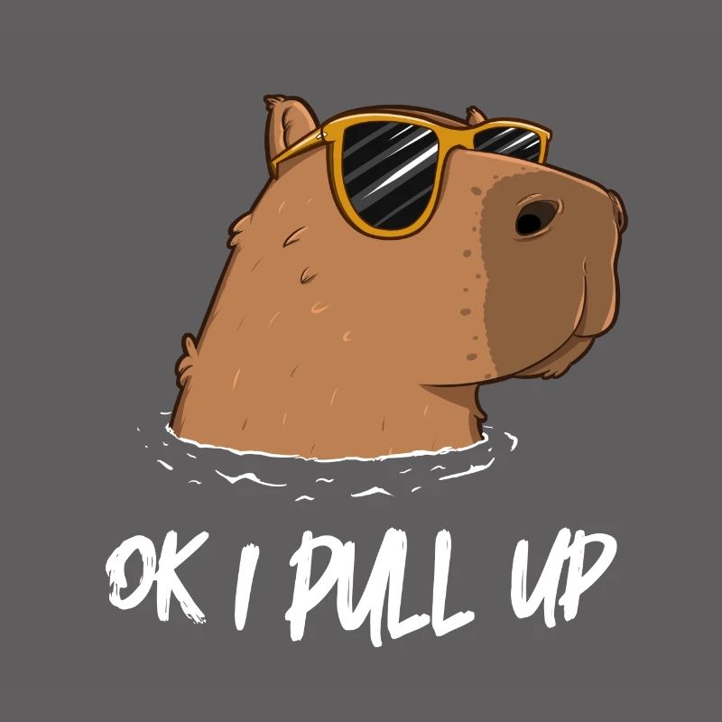 OK I Pull Up Capybara Meme Gift Funny Cartoon