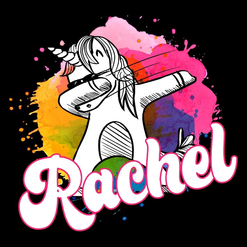 RACHEL - Beau nom avec licorne dabbing