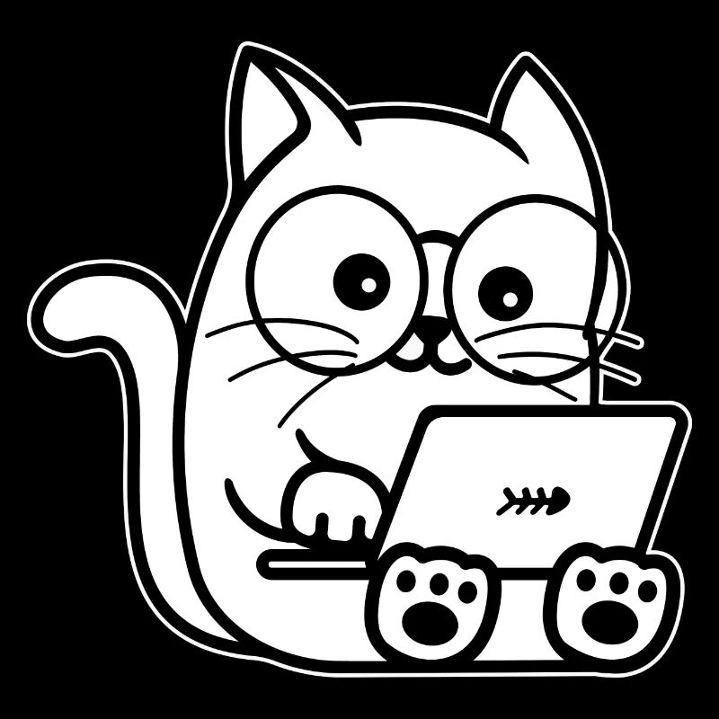 Nerd Cat Geeky Cat Lover Kitten Owner