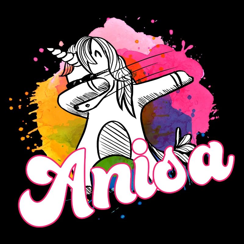 ANISA - Beautiful name with dabbing unicorn