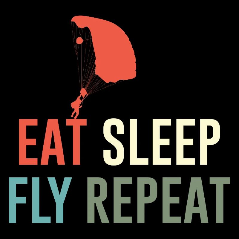Fallschirmspringer Eat Sleep Fly Repeat Retro