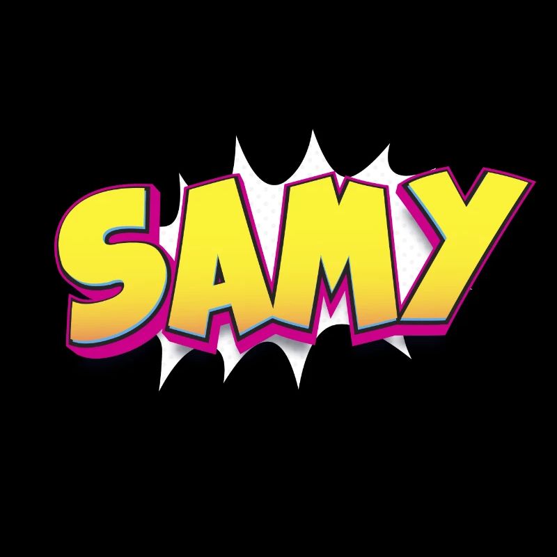 Samy Benutzerdefinierter Name Comic-Buch-Stil Pop-Art, Samy