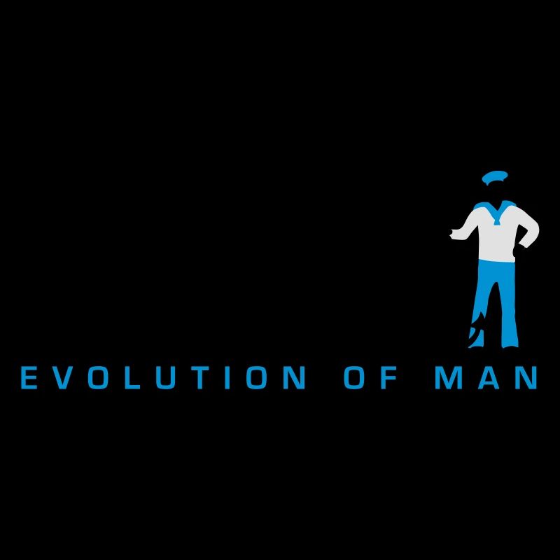 Evolution des Mannes Matrose mit anker