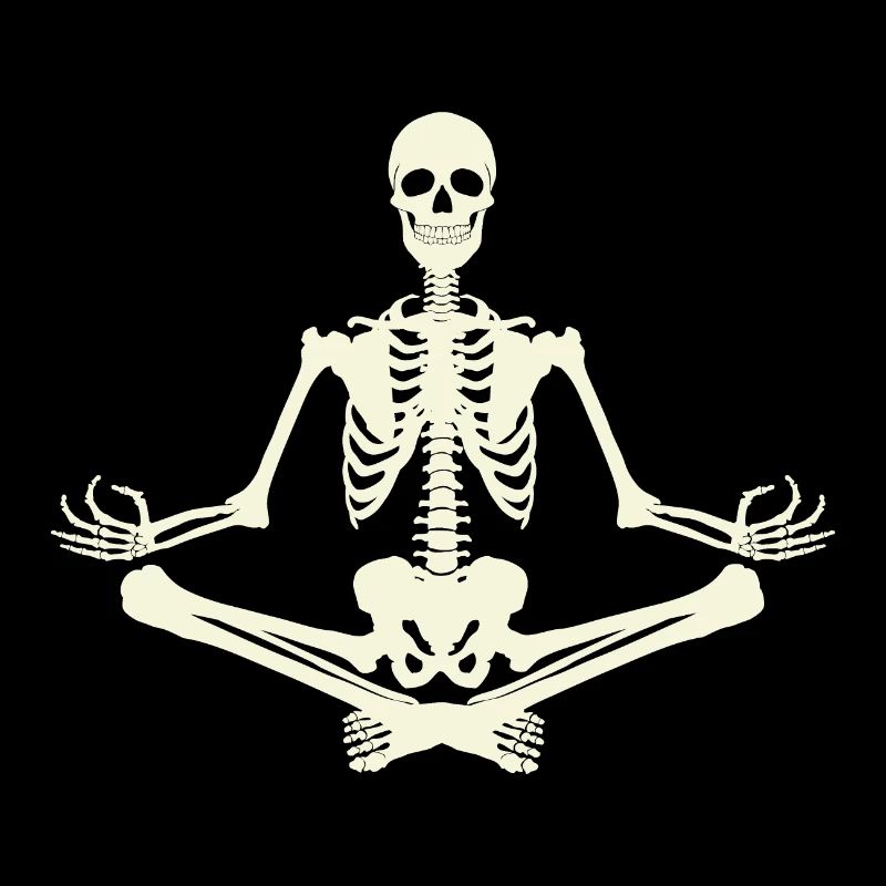 7 Sukhasana or Pleasurable | Bone-colored skeleton