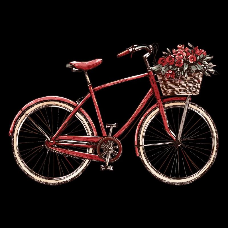 Fahrrad mit Blumenkorb