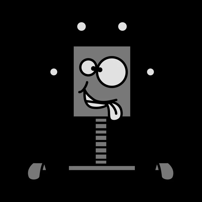 Funny Crazy Robot Behind Wall