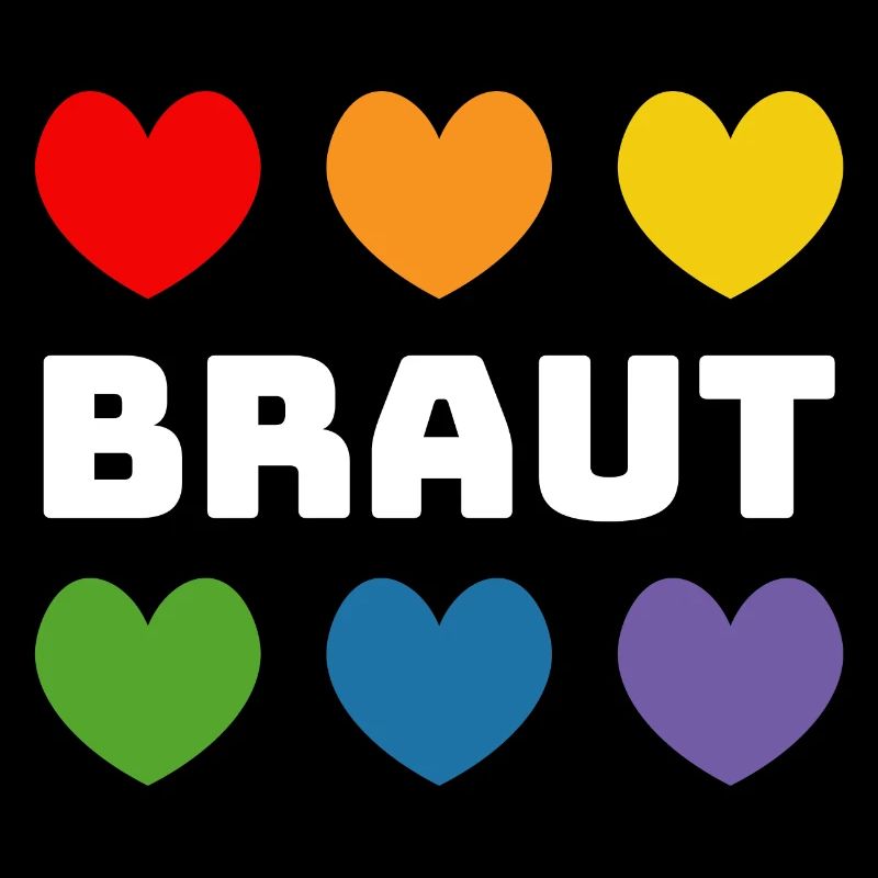 Regenbogenherzchen Braut weiss