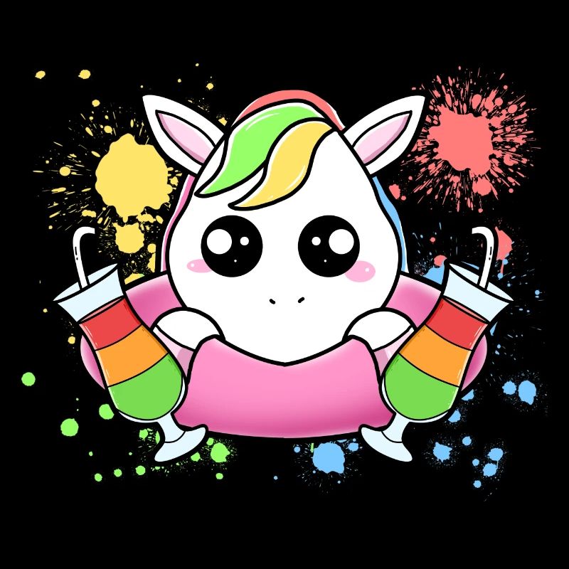 Bébé licorne avec des pneus flottants