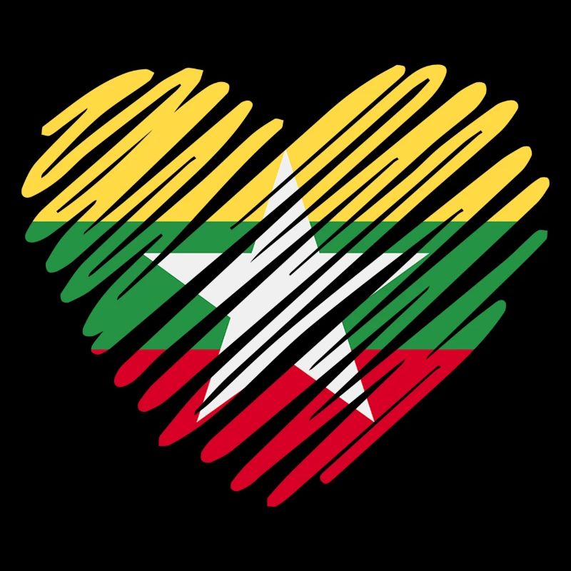 Conception de coeur de drapeau du Myanmar