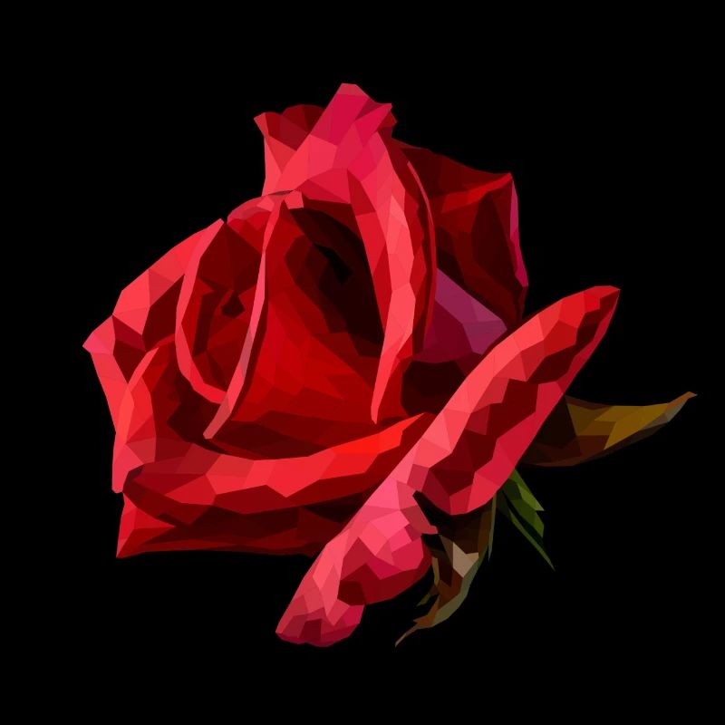 Rote Rose Polyart