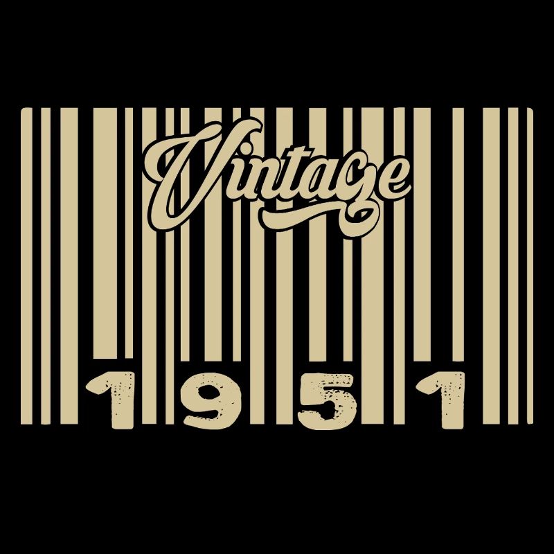 Vintage 1951 Barcode 1951: Year 2025.