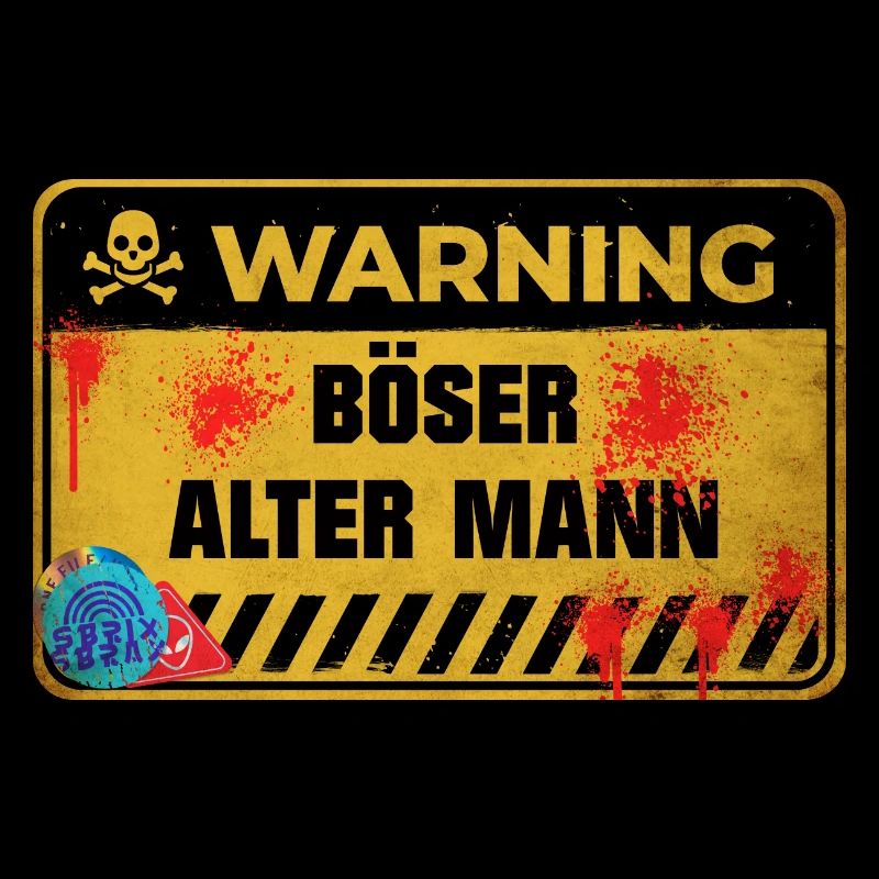 Warning Böser Alter Mann Warnschild