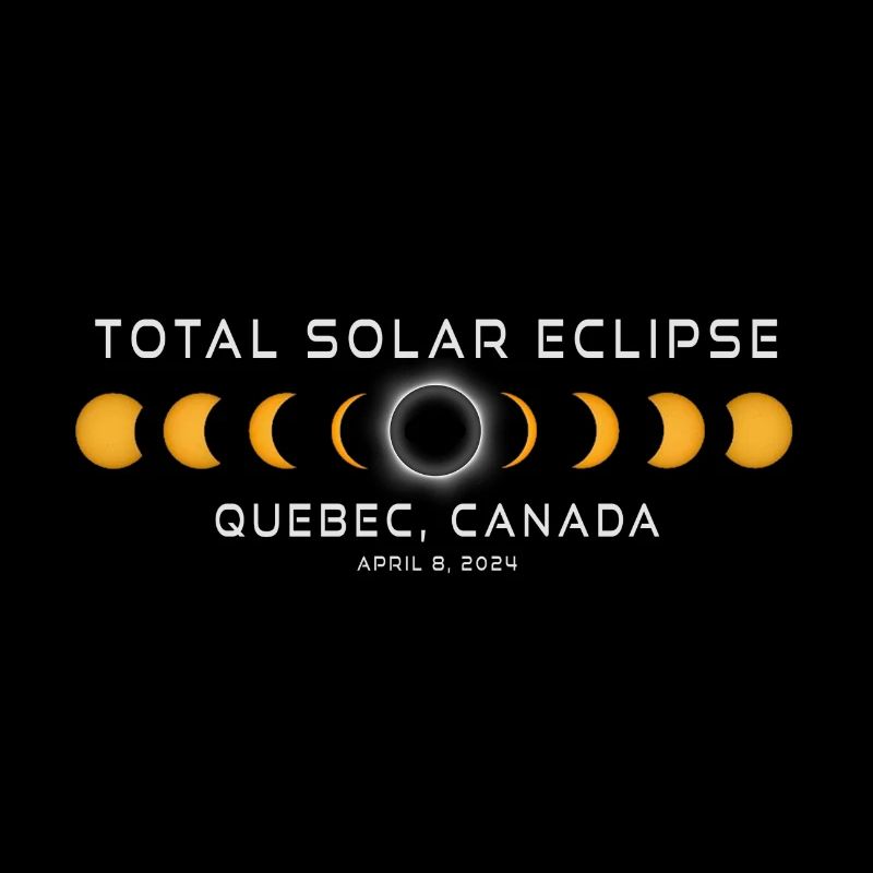 Québec Canada Eclipse Solaire 2024 8 avril Souvenir