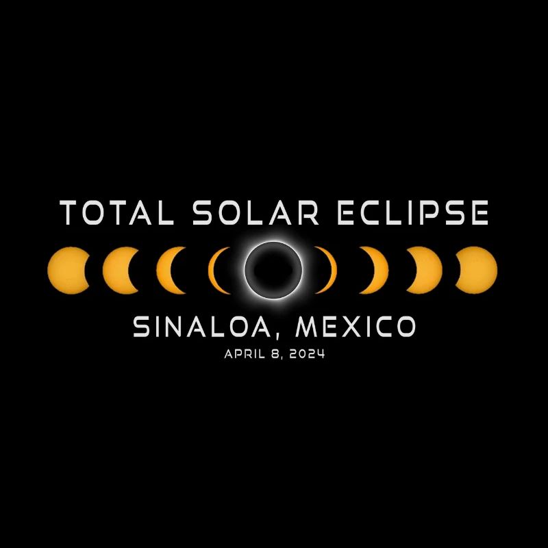 Sinaloa Mexique Eclipse Solaire 2024 8 avril Souvenir