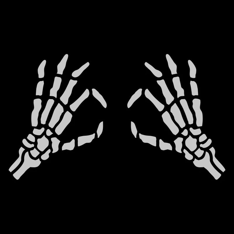 Eyes look through skeleton hole