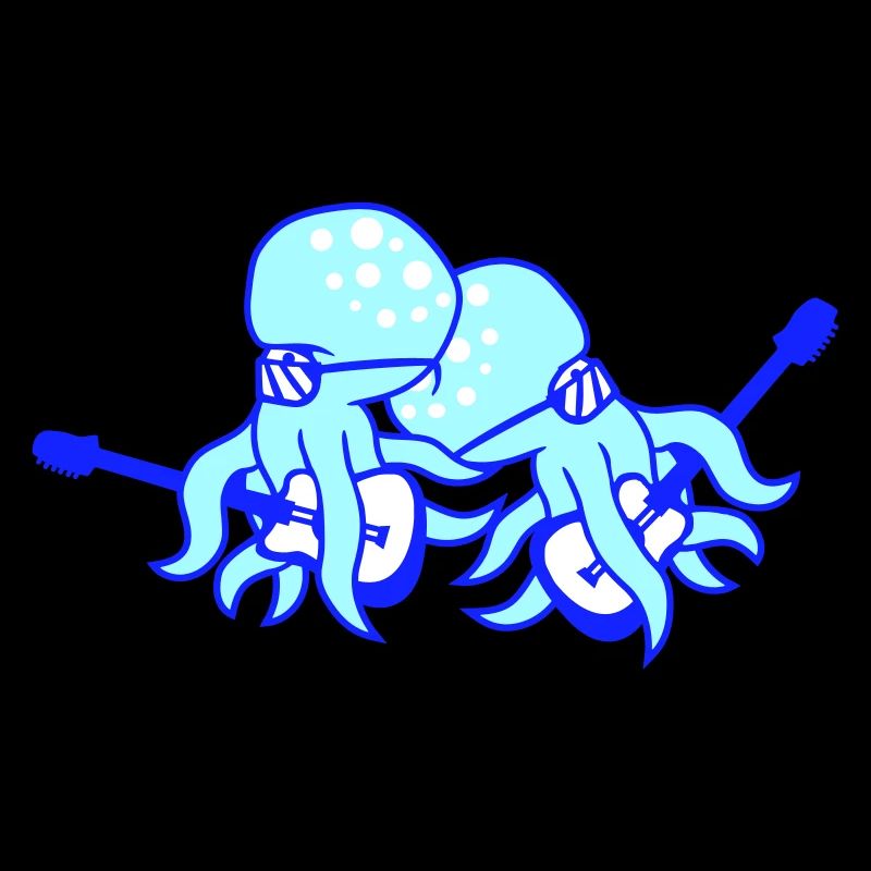 2 Octopus Guitar Playing Octopus Squid Music