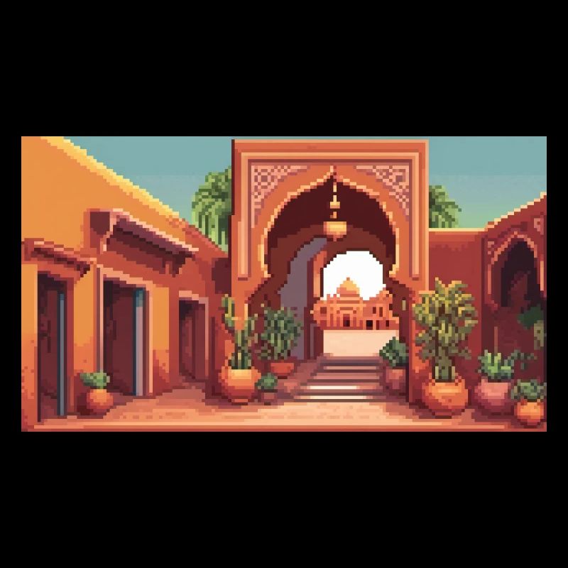 Marrakech, Maroc - Pixel Art