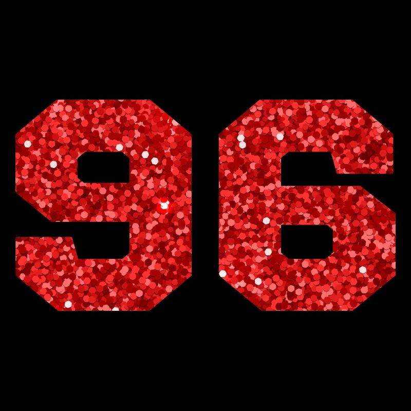 Number 96 Red Glitter - 96th Birthday