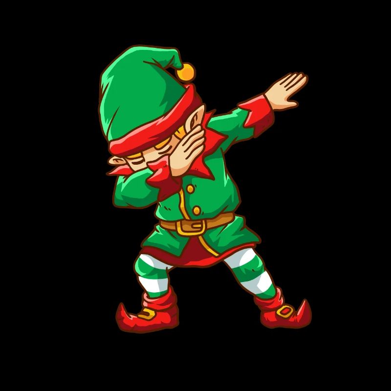 Funny Dabbing Elf Dab Dancing Christmas