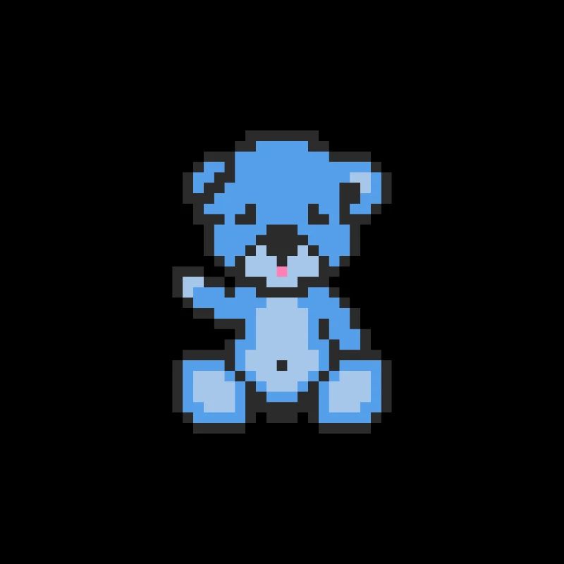 Pixel Bär Blauer Himmel