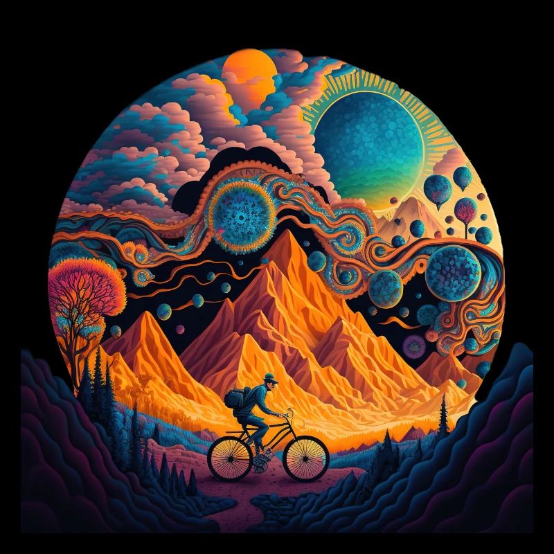 Bicycle Day 1943 | Bubble Psychedelic Art