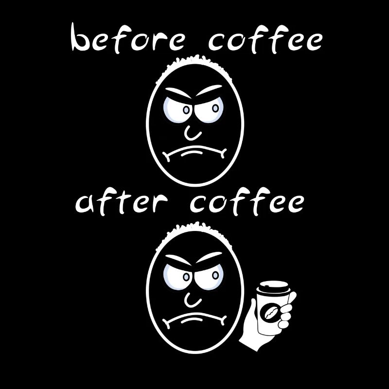before coffee after coffee Laune