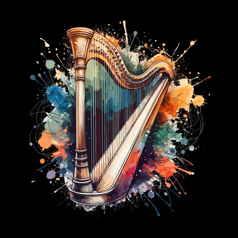 Harpe à l’aquarelle