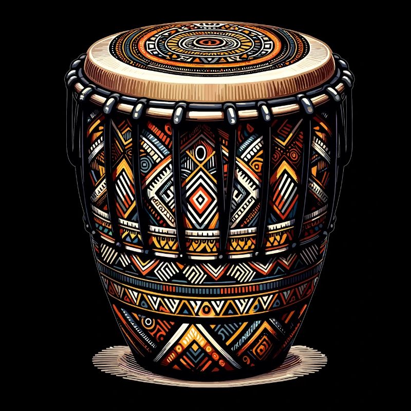 Bongo-Trommel mit Lebhaftem Afrikanischem Tribal-M