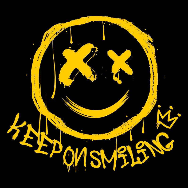 Graffiti emoticon keep on smiling